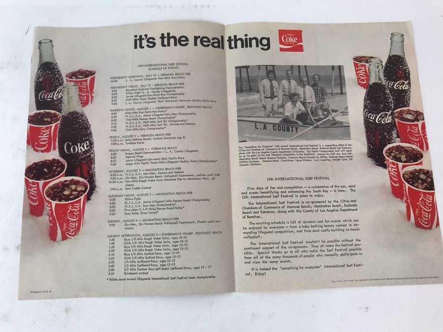 Vintage 1974 12th Annual International Surf Festival In L.A. County Program [Photo 4]