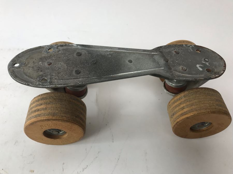 Vintage J.C. Higgins Metal Roller Skate With Wooden Wheels Incredible Ball Bearings [Photo 5]
