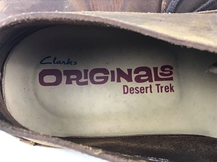 Men's Size 12 Leather Clarks Originals Desert Trek Shoes Boots [Photo 3]