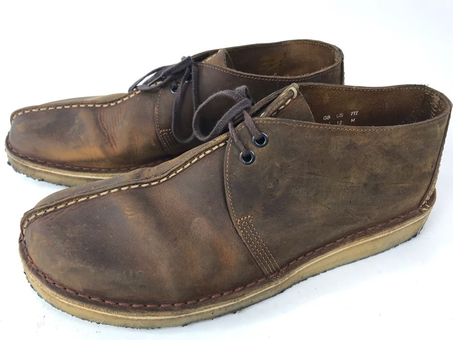 Men's Size 12 Leather Clarks Originals Desert Trek Shoes Boots