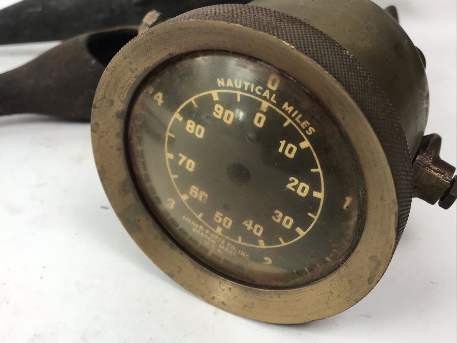 Vintage Nautical Taffrail Log Boat Fisher-Pierce Co Boston Mass USA Measures Nautical Miles Odometer For Boat Needs Repair [Photo 2]