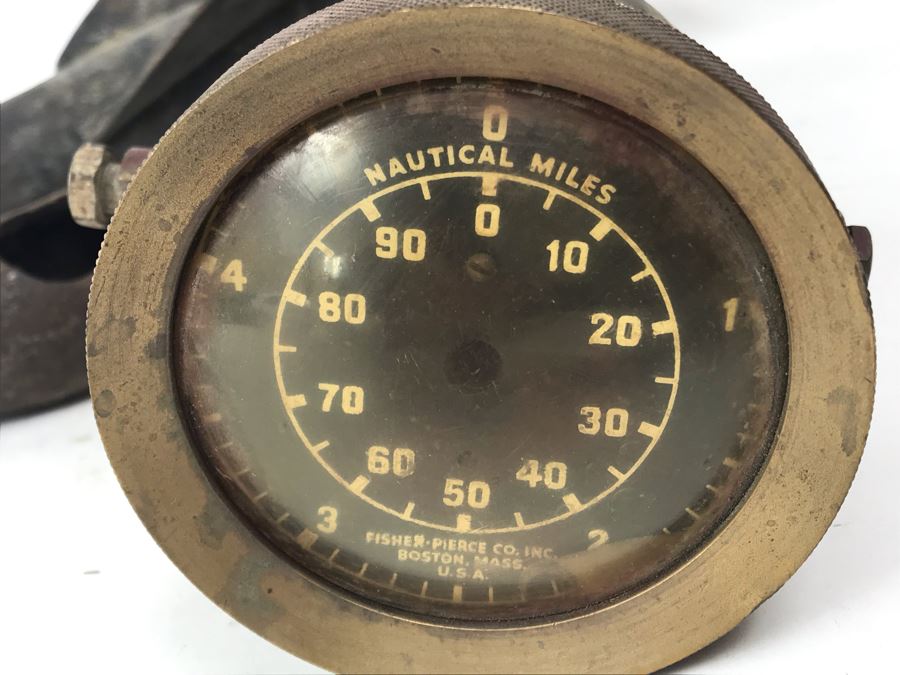 Vintage Nautical Taffrail Log Boat Fisher-Pierce Co Boston Mass USA Measures Nautical Miles Odometer For Boat Needs Repair [Photo 3]