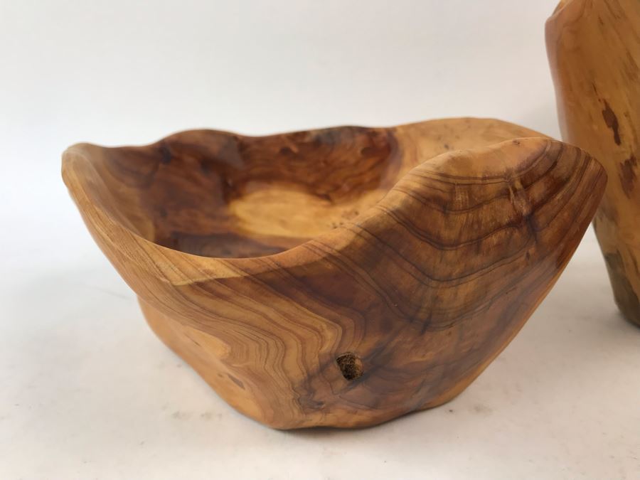 Pair Of Solid Wooden Root Bowls [Photo 6]