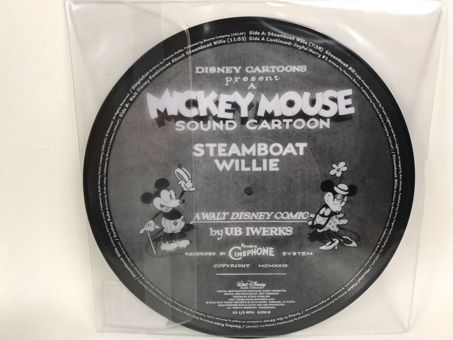 Exclusive Vinyl Record Walt Disney's Mickey Mouse Steamboat Willie ...