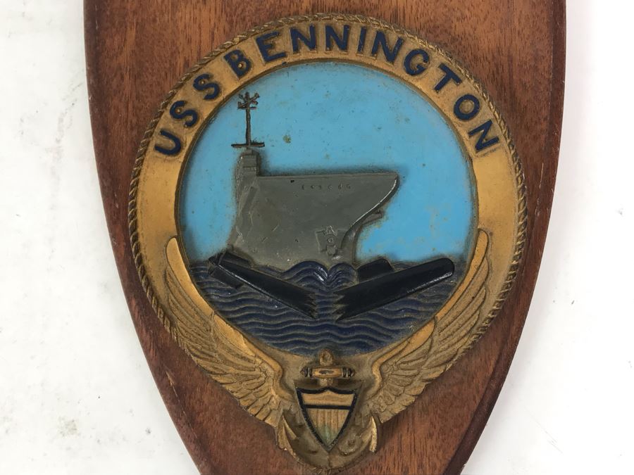 Vintage Handmade US Navy USS Bennington Wall Plaque [Photo 3]