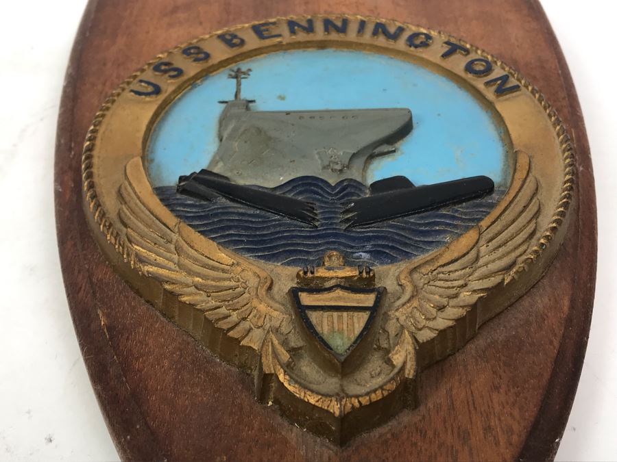 Vintage Handmade US Navy USS Bennington Wall Plaque [Photo 6]