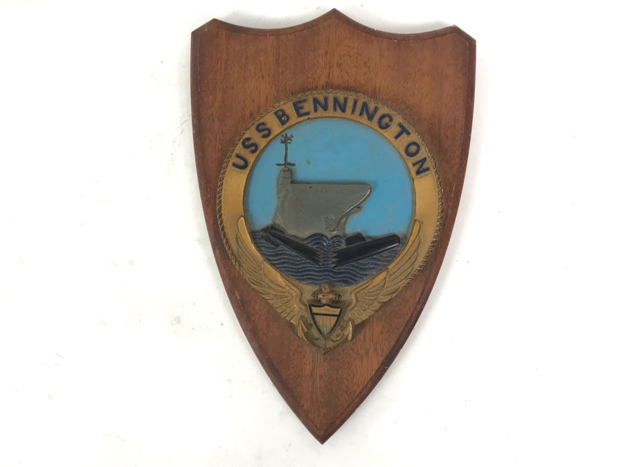 Vintage Handmade US Navy USS Bennington Wall Plaque [Photo 2]