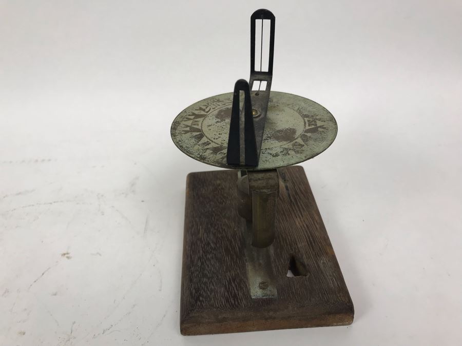 Vintage Nautical Compass Parts Sculpture On Wooden Base [Photo 6]