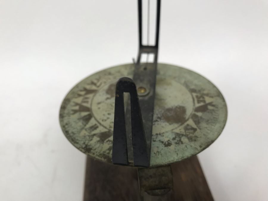 Vintage Nautical Compass Parts Sculpture On Wooden Base [Photo 7]