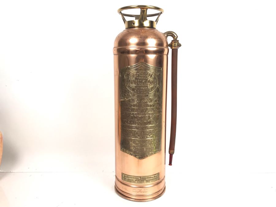 Vintage Copper Fire Extinguisher Fire Guard Extinguisher General Model QuickAid F-833