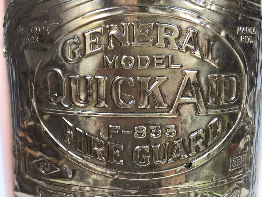 Vintage Copper Fire Extinguisher Fire Guard Extinguisher General Model QuickAid F-833 [Photo 4]