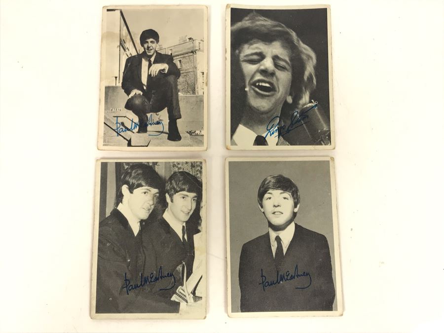 Vintage Set Of (4) Beatles Rock Band Trading Cards TGC Topps