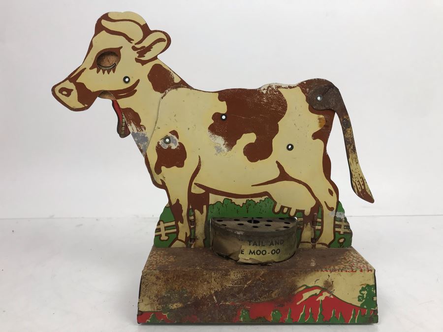 Vintage Metal Cow Pull Tail Toy Not Working [Photo 1]