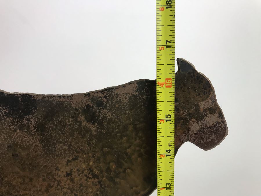 Metal Cow With Pointing Arrow Weather Vane Sculpture On Metal Base 18'W X 17'H [Photo 9]