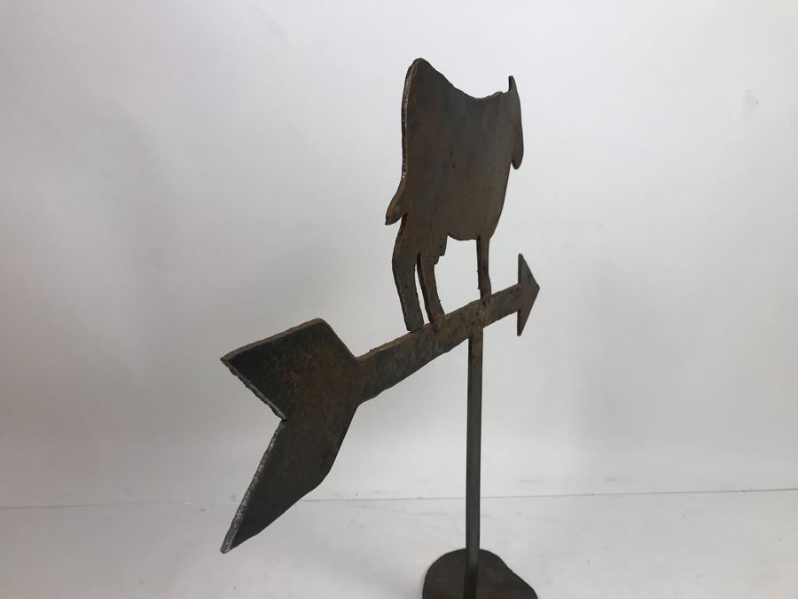 Metal Cow With Pointing Arrow Weather Vane Sculpture On Metal Base 18'W X 17'H [Photo 5]