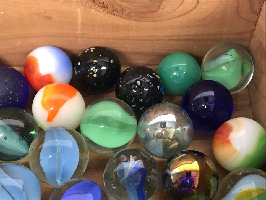 Cedar Box Filled With Old Glass Marbles [Photo 8]