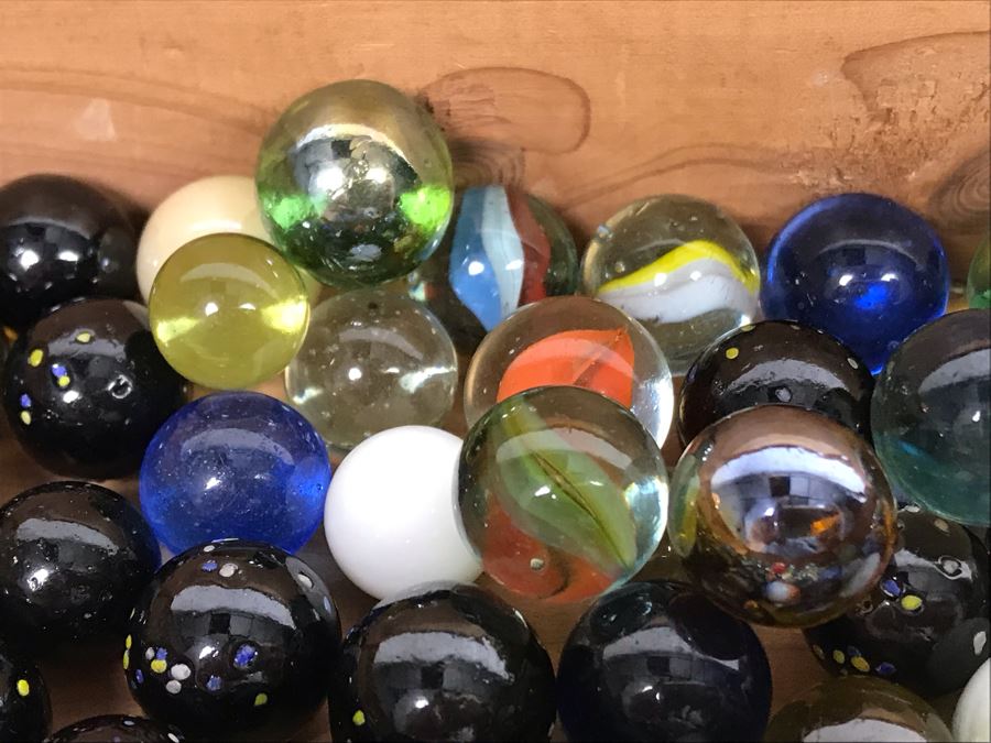 Cedar Box Filled With Old Glass Marbles [Photo 11]