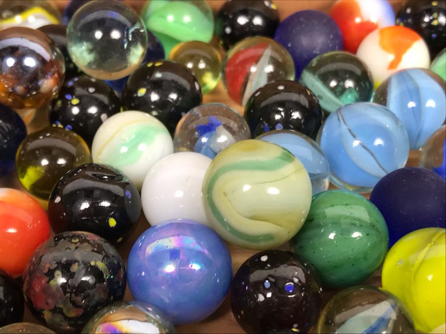 Cedar Box Filled With Old Glass Marbles [Photo 9]