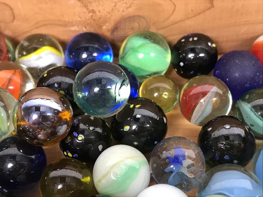 Cedar Box Filled With Old Glass Marbles [Photo 10]