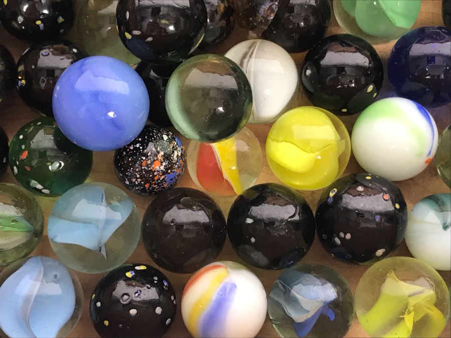 Cedar Box Filled With Old Glass Marbles [Photo 17]