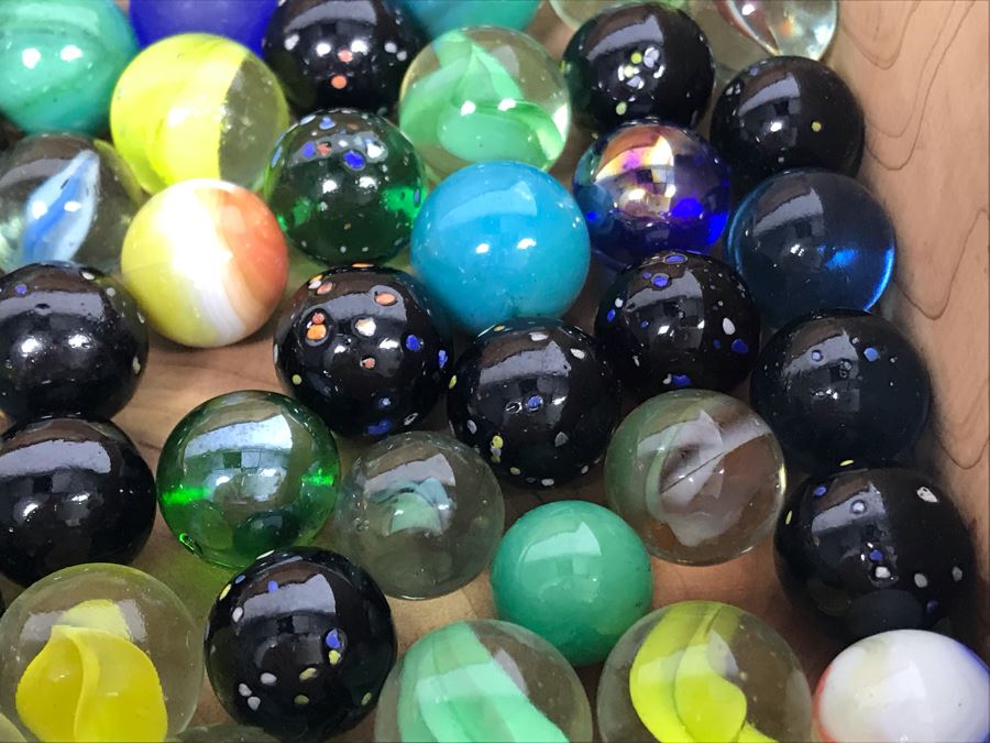 Cedar Box Filled With Old Glass Marbles [Photo 6]