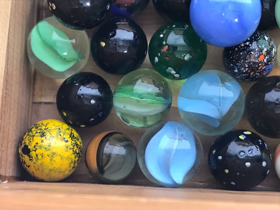 Cedar Box Filled With Old Glass Marbles [Photo 16]