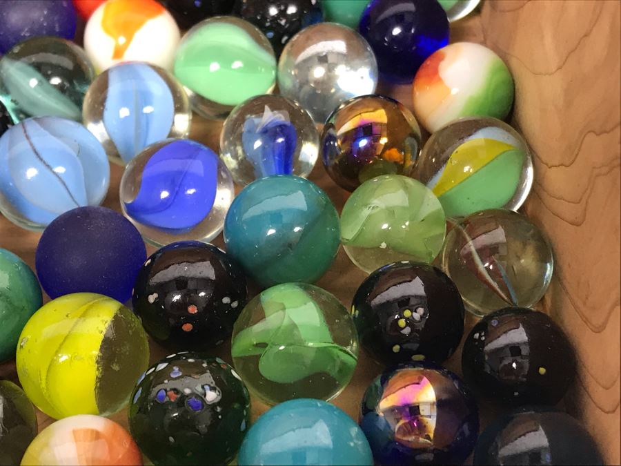 Cedar Box Filled With Old Glass Marbles [Photo 7]