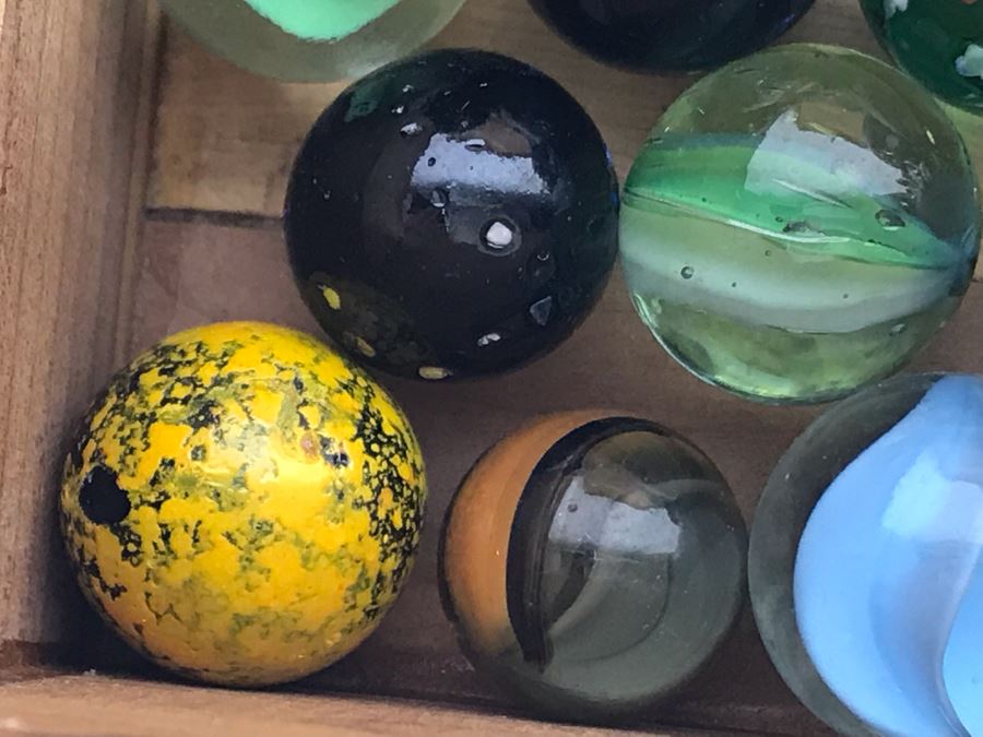 Cedar Box Filled With Old Glass Marbles [Photo 18]