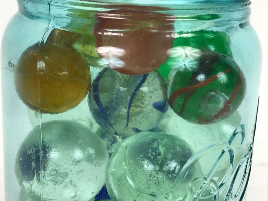Mason Jar Filled With Old Glass Marbles [Photo 5]