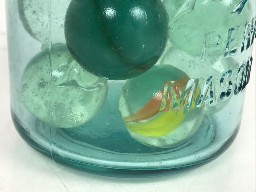 Mason Jar Filled With Old Glass Marbles [Photo 7]