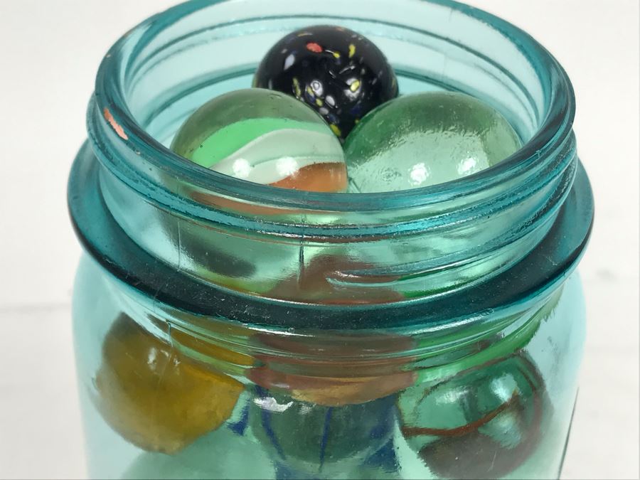 Mason Jar Filled With Old Glass Marbles [Photo 4]