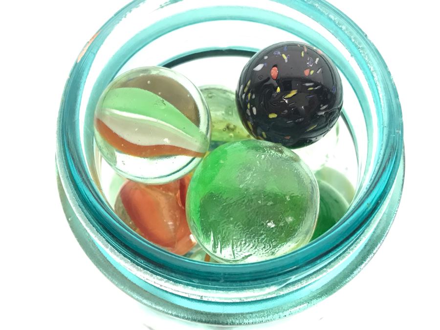 Mason Jar Filled With Old Glass Marbles [Photo 2]