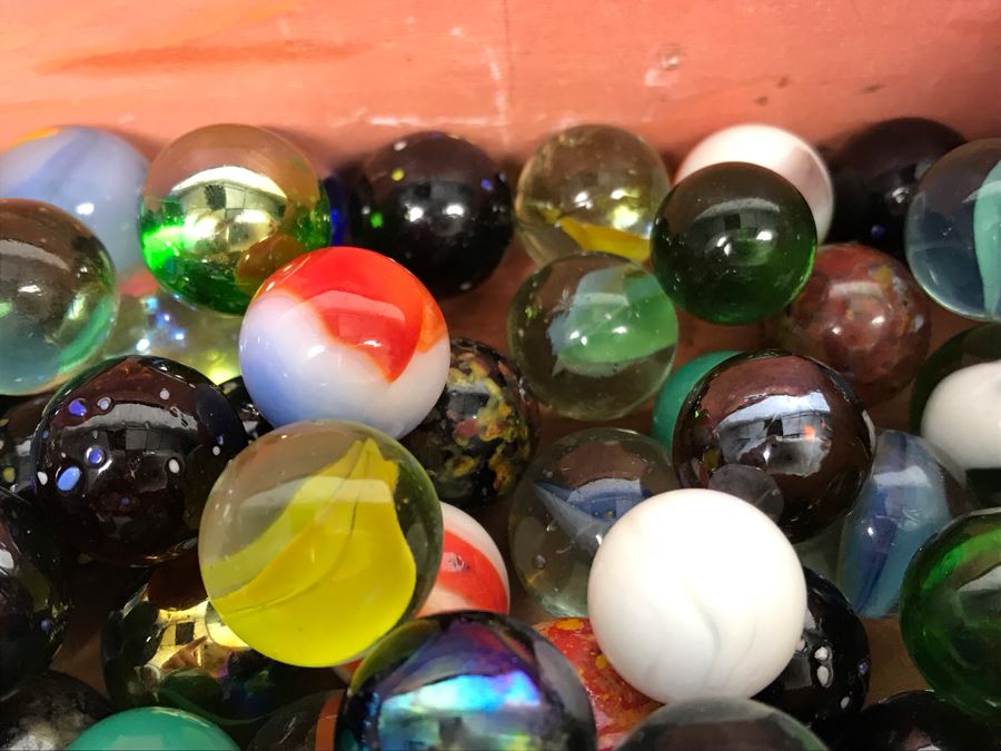 Miniature Lane Cedar Chest Box Filled With Vintage Glass Marbles [Photo 7]