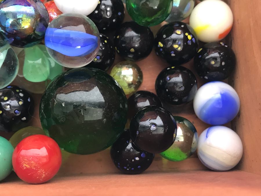 Miniature Lane Cedar Chest Box Filled With Vintage Glass Marbles [Photo 9]