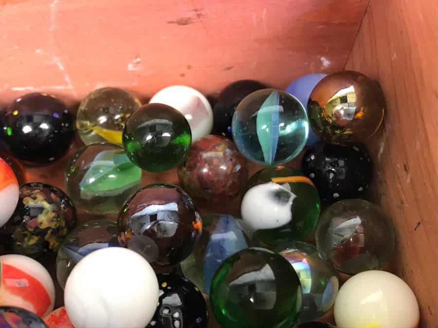 Miniature Lane Cedar Chest Box Filled With Vintage Glass Marbles [Photo 6]