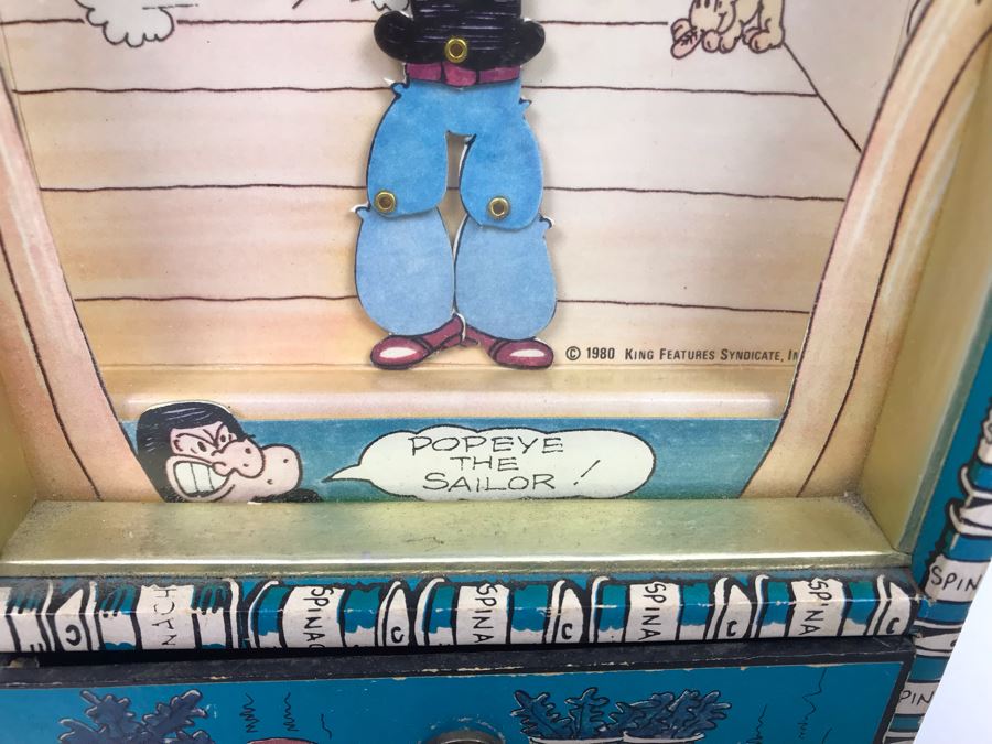 Vintage 1980 Dancing Popeye The Sailor Music Box Working [Photo 3]