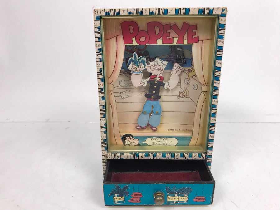 Vintage 1980 Dancing Popeye The Sailor Music Box Working [Photo 11]