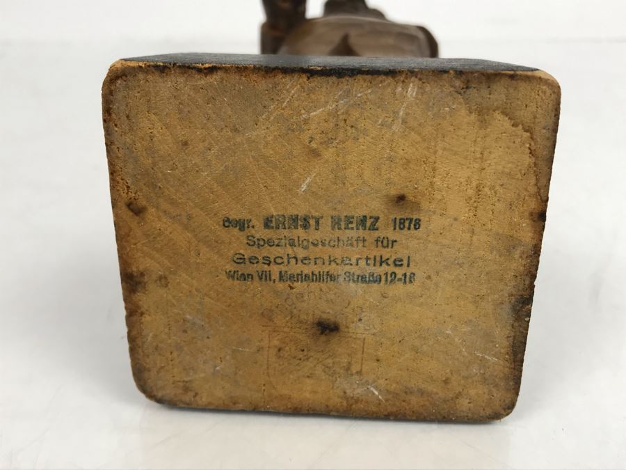 Antique 1876 Ernst Renz Carved Wooden Figure Austria [Photo 3]