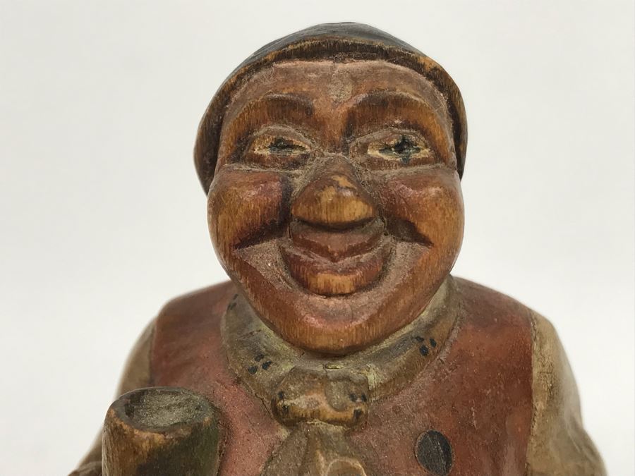 Antique Carved Wooden Hand Painted Figure 7.5'H [Photo 4]