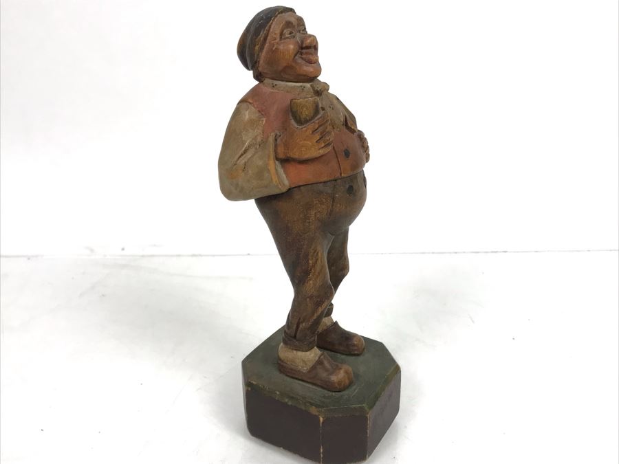 Antique Carved Wooden Hand Painted Figure 7.5'H [Photo 1]
