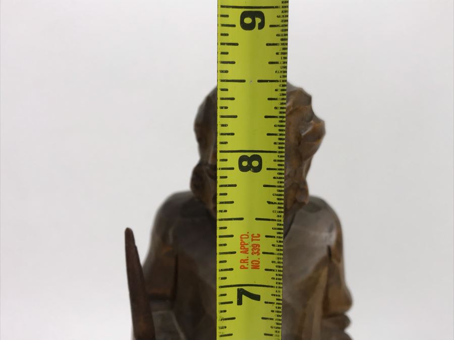 Antique Carved Wooden Hand Painted Figure 7.5'H [Photo 10]