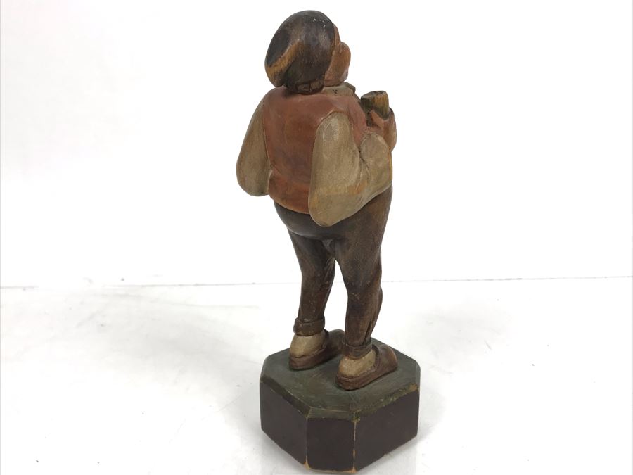 Antique Carved Wooden Hand Painted Figure 7.5'H [Photo 6]