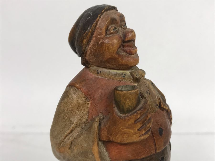 Antique Carved Wooden Hand Painted Figure 7.5'H [Photo 5]