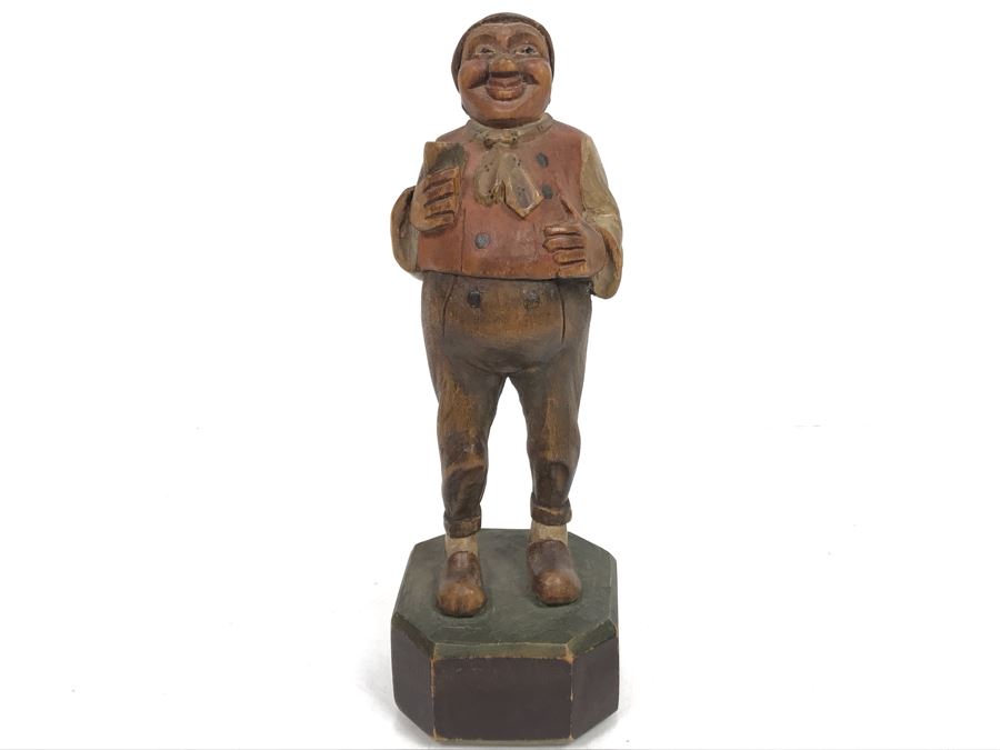 Antique Carved Wooden Hand Painted Figure 7.5'H [Photo 2]