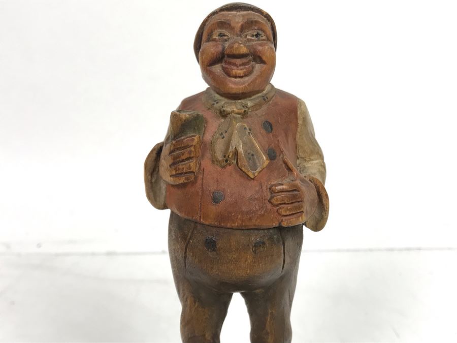 Antique Carved Wooden Hand Painted Figure 7.5'H [Photo 3]