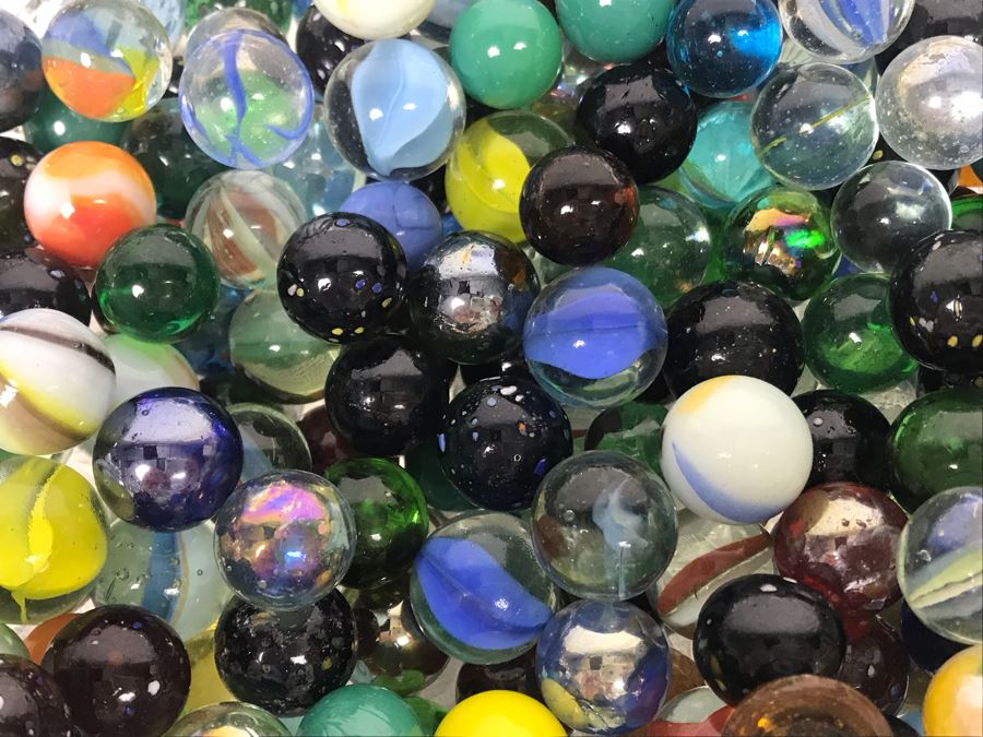 Cut Crystal Bowl Filled With Vintage Glass Marbles [Photo 10]