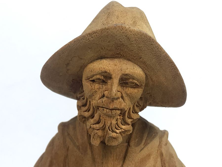 Set Of (3) Vintage Carved Wooden Figures - Middle Figure Is 7.5'H [Photo 6]