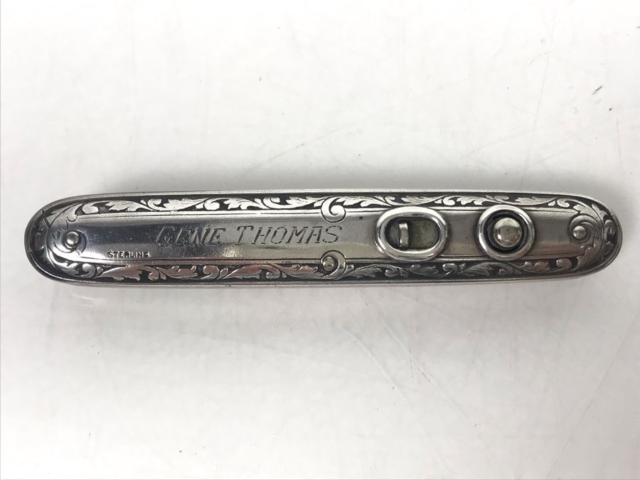 Sterling Silver Pocket Knife Of Gene Thomas Early Pioneer Orange County Rancher Who Led Parade To Open The Golden Gate Bridge In San Francisco 45.3g [Photo 4]