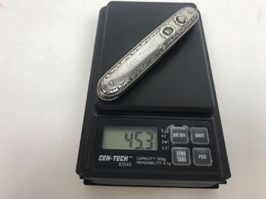 Sterling Silver Pocket Knife Of Gene Thomas Early Pioneer Orange County Rancher Who Led Parade To Open The Golden Gate Bridge In San Francisco 45.3g [Photo 8]