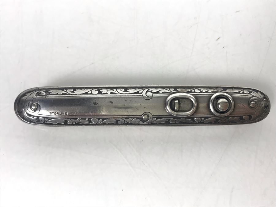 Sterling Silver Pocket Knife Of Gene Thomas Early Pioneer Orange County Rancher Who Led Parade To Open The Golden Gate Bridge In San Francisco 45.3g [Photo 7]
